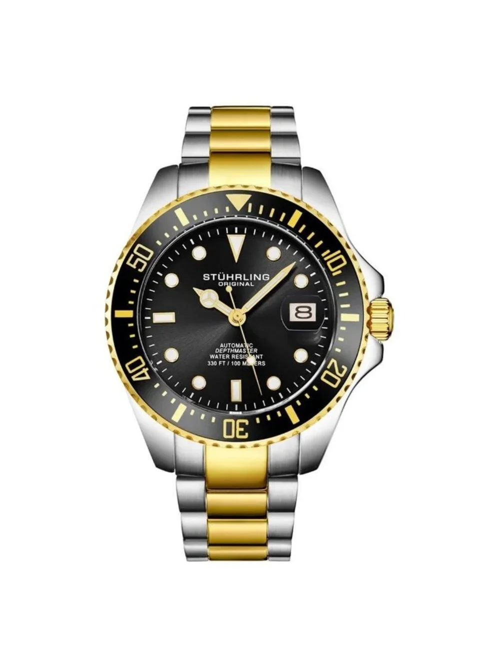 NWT Stuhrling Original Aquadiver Automatic Black Dial Men's Watch